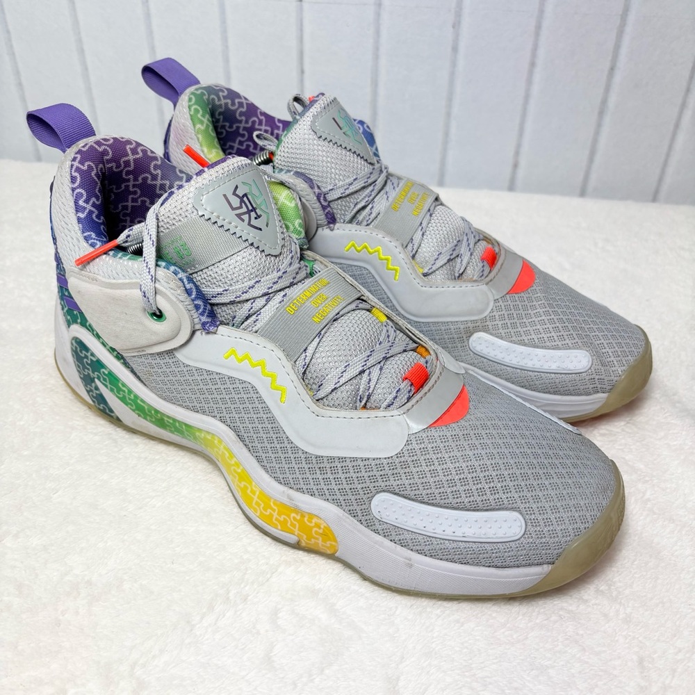 adidas Gray and Multicolor Athletic Shoes Adidas DON Issue 3 (GY0321) Size 10.5